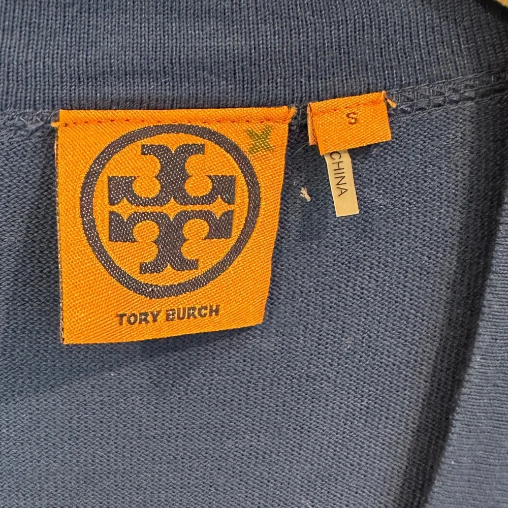 Tory‎ Burch Luxury Designer Navy Blue Signature Buttons Cardigan S
